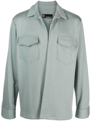 STYLAND x notRainProof open-front cotton shirt jacket - Blue