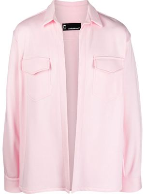 STYLAND x notRainProof open-front cotton shirt jacket - Pink