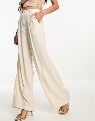 Style Cheat wide leg pants in cream-White