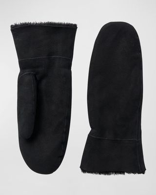 Suede & Shearling Mittens