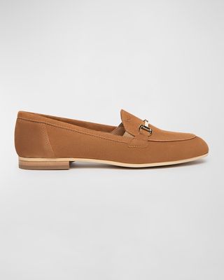 Suede Bit Flat Loafers