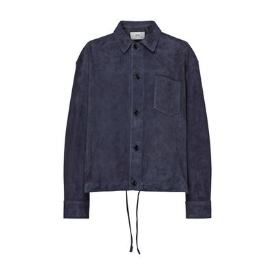 Suede button-up overshirt