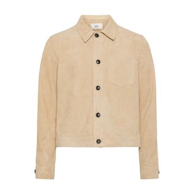 Suede buttoned overshirt