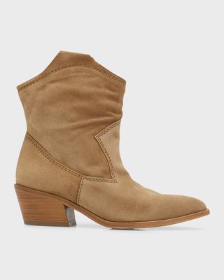 Suede Cropped Cowboy Boots