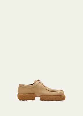 Suede Lace-Up Casual Loafers