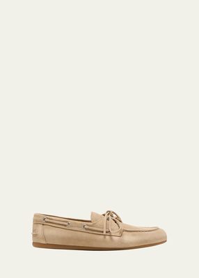 Suede Lace-Up Moccasins