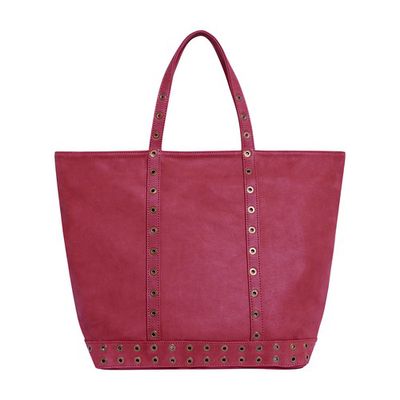 Suede leather L cabas tote bag