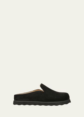 Suede Slide Loafers Mules