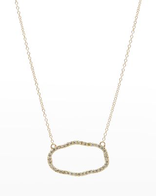 Sueno Medium Organic Oval Necklace with Champagne Diamonds