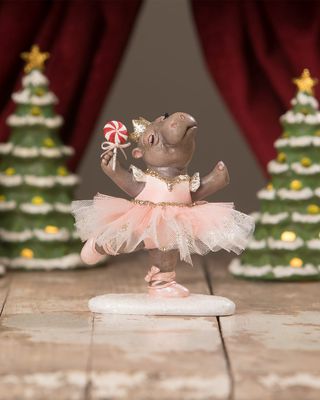 Sugar Plum Hippo Christmas Figurine