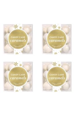 sugarfina 4-Pack Candy Cane Caramel Cubes in Gold