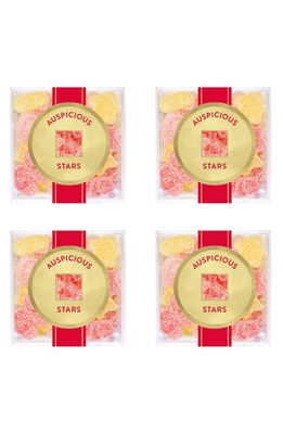 sugarfina Auspicious Stars Set of 4 Small Candy Cubes in Pink/Red/Yellow