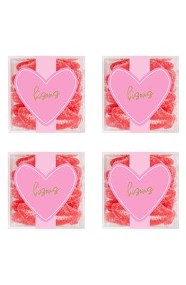sugarfina Bisous Sugar Lips Set of 4 Small Candy Cubes in Red