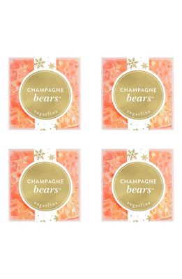 sugarfina Champagne Bears Set of 4 Candy Cubes in Gold