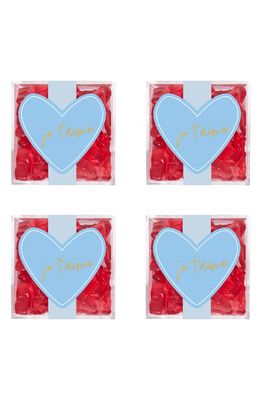sugarfina Je T'aime Raspberry Eiffel Towers Set of 4 Candy Cubes in Blue/Red