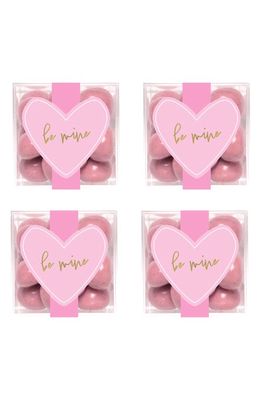 sugarfina Set of 4 Be Mine Dipped Strawberry Shortcake Cookie Cubes in Pink