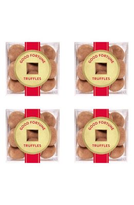 sugarfina Set of 4 Good Fortune Truffle Cubes in Brown