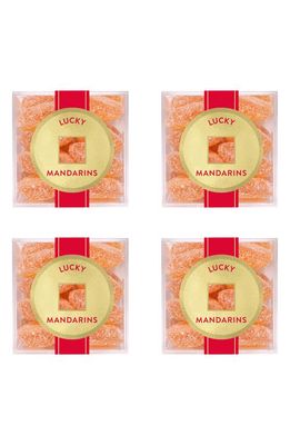 sugarfina Set of 4 Lucky Mandarins Candy Cubes in Orange