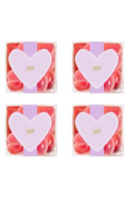 sugarfina Set of 4 Strawberry Heart Candy Cubes in Pink
