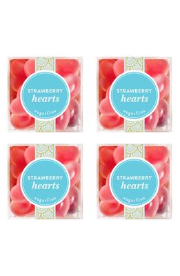 sugarfina Strawberry Hearts Set of 4 Candy Cubes in Blue