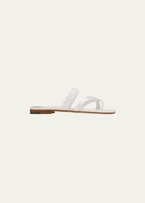 Sugra Silk Crisscross-Toe Flat Sandals