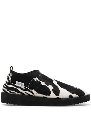 Suicoke animal-print slip-on shoes - Safari black