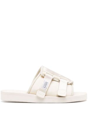 Suicoke Kaw-Cab logo-patch slides - Neutrals