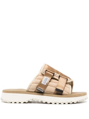 Suicoke Kaw logo-patch slides - Brown