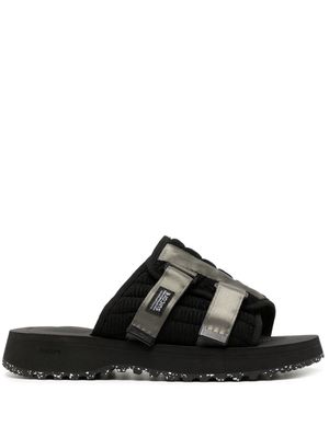 Suicoke Kaw-Shellab logo-patch slides - Black