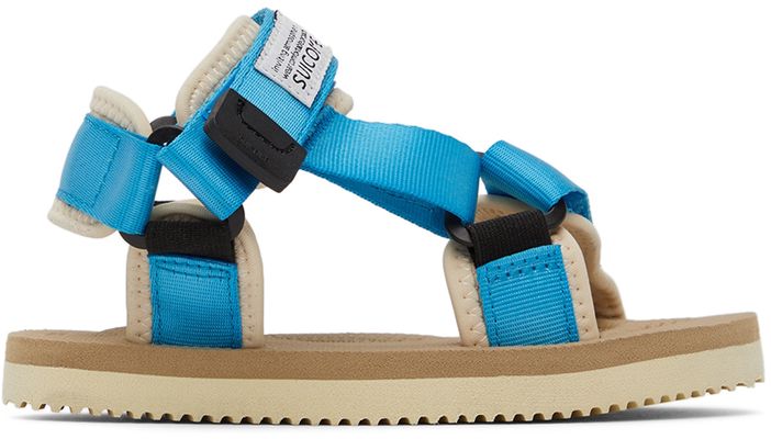 Suicoke Kids Blue & Beige DEPA-2 Sandals
