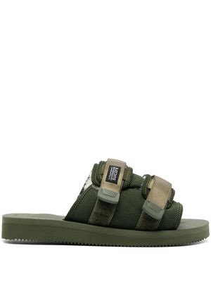 Suicoke logo-patch slip-on sandals - Green
