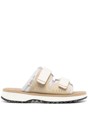 Suicoke Mogi logo-patch slides - Neutrals