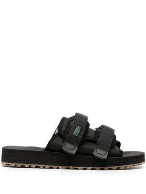 Suicoke Moto-Cab-Eco logo-patch slides - Black