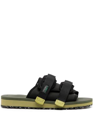 Suicoke Moto-Cab-Eco logo-patch slides - Green