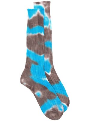 Suicoke tie-dye print socks - Brown