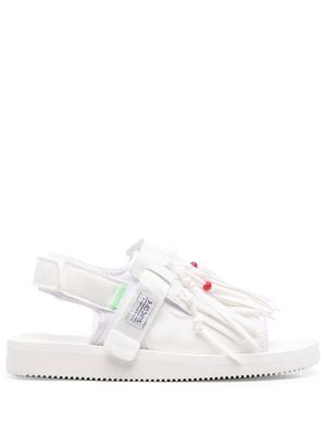 Suicoke Was fringed touch-strap sandals - White