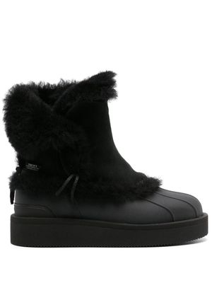 Suicoke Woomo shearling-trim suede boots - Black