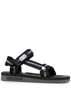 Suicoke x Neighborhood logo-strap sandals - Black