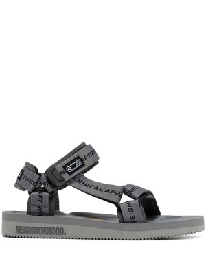 Suicoke x Neighborhood logo-strap sandals - Grey