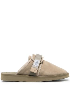 Suicoke ZAVO-Mab shearling-lined slippers - Neutrals