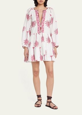 Sula Pink Palm Mini Dress