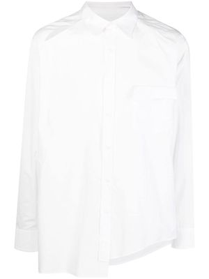 sulvam asymmetric cut-out shirt - White