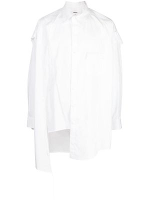 sulvam asymmetric distressed drop-shoulder shirt - White