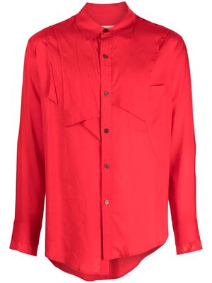 sulvam Buzan asymmetric-design shirt - Red