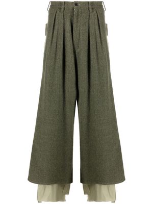 sulvam cropped wide-leg trousers - Green