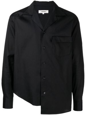 sulvam cut-out asymmetric shirt - Black