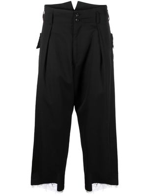 sulvam deconstructed cropped trousers - Black