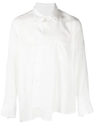 sulvam double-collar asymmetric shirt - White