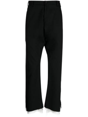 sulvam frayed-hem wool trousers - Black