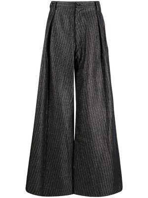 sulvam glitter-stripe wide leg trousers - Black